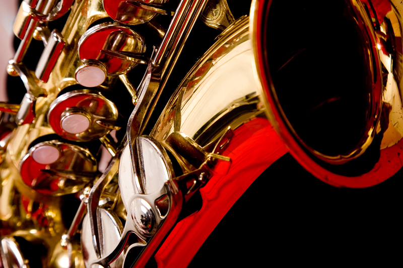 Saxophone d'occasion pas cher - vérifier l'état des clés et tampons Détail des clés et du pavillon d'un saxophone alto d'occasion - inspection avant achat à petit budget